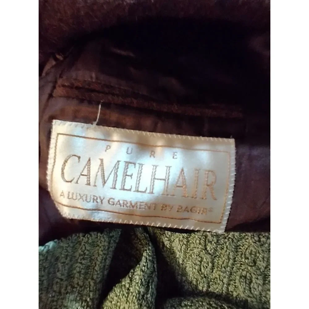 EXOTIC CAMEL HAIR DARK BROWN RAINBOW TINT UOMO JACKET BLAZER MADE IN ISRAEL SIZE